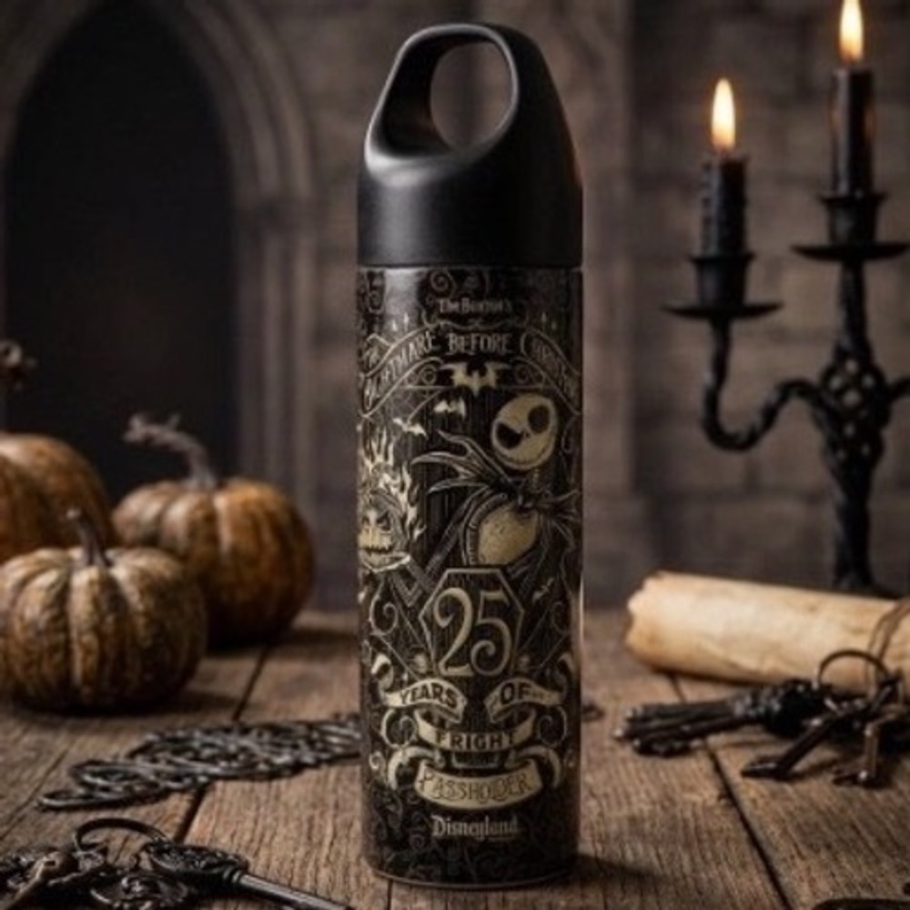 Disney Nightmare Before Christmas 25 Years of Fright Passholder Water Bottle